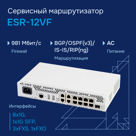 Сервисный маршрутизатор ESR-12VF Eltex СГЭП фото большое 1