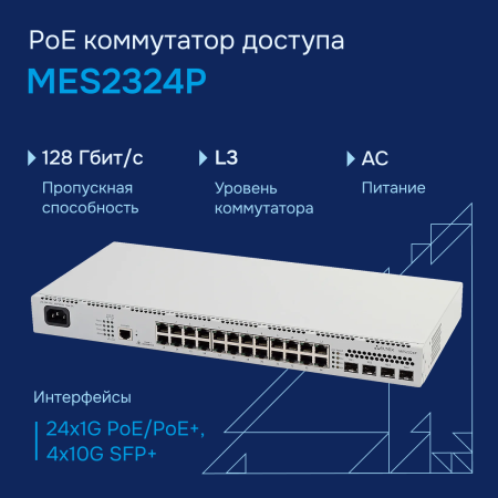Коммутатор доступа PoE MES2324P СГЭП