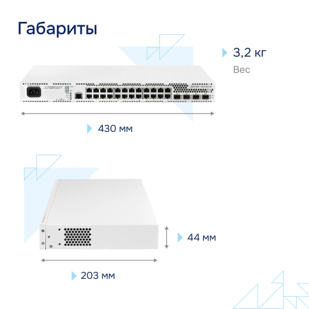Коммутатор доступа PoE MES2300-24P СГЭП