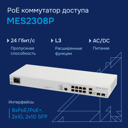 Коммутатор доступа PoE MES2308P СГЭП