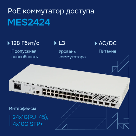 Коммутатор доступа 1GE MES2424 Eltex СГЭП