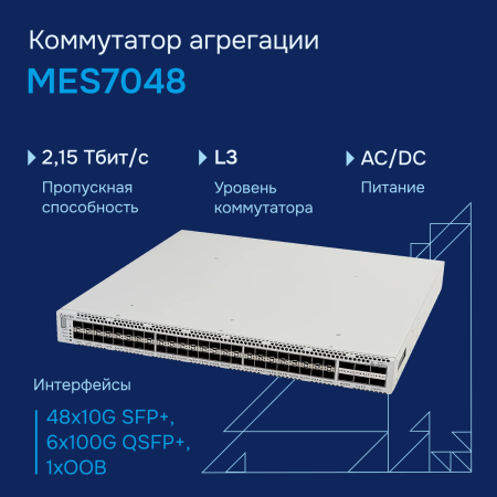 Коммутатор агрегации 10/100 MES7048 Eltex СГЭП