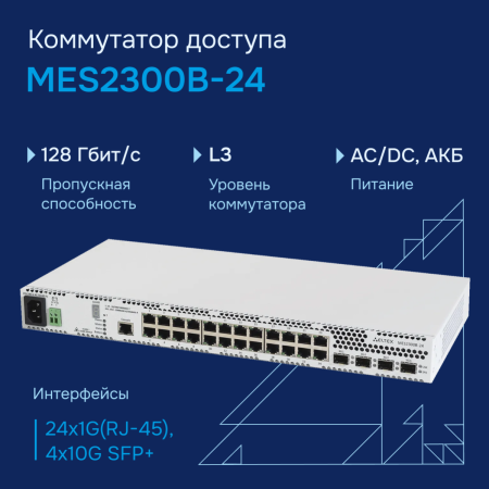 Коммутатор доступа 1GE MES2300B-24 Eltex СГЭП