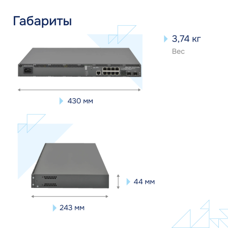 Коммутатор доступа PoE MES2410-08DU СГЭП
