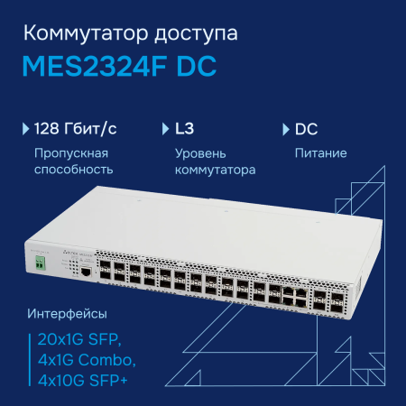 Коммутатор доступа 1GE MES2324F DC Eltex СГЭП