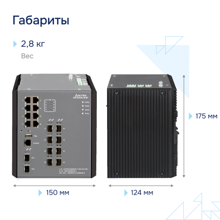 Промышленный коммутатор MES3500I-8P8F Eltex СГЭП фото большое 2