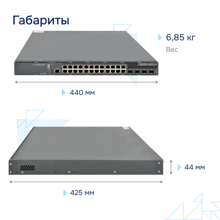 Коммутатор доступа PoE MES2300D-24P СГЭП