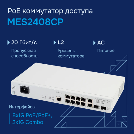 Коммутатор доступа PoE MES2408CP СГЭП