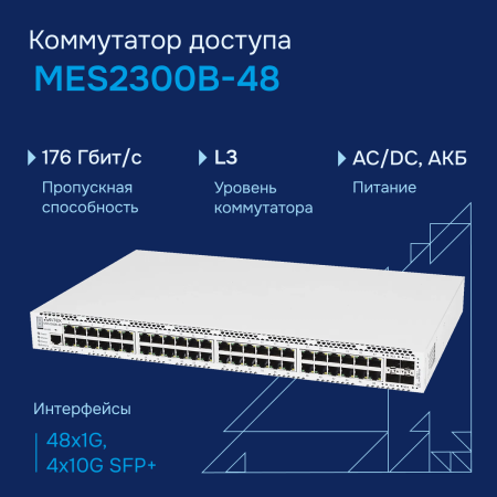 Коммутатор доступа 1GE MES2300B-48 Eltex СГЭП